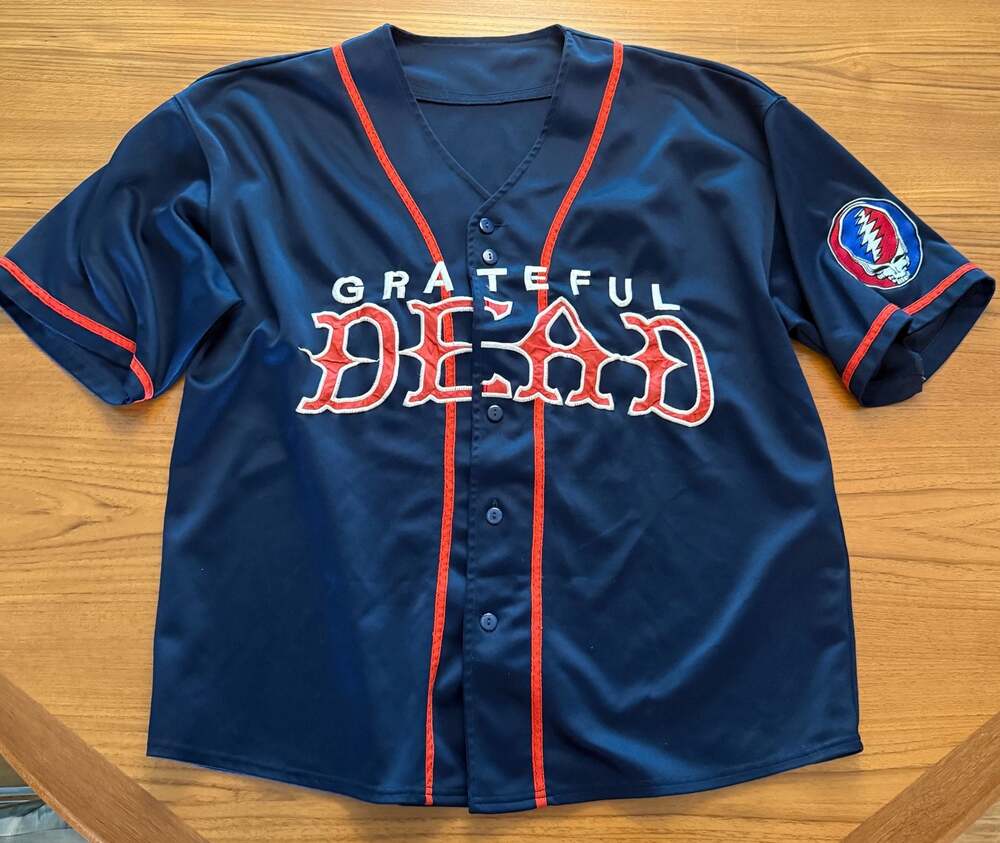 Grateful Dead Navy Blue Baseball Jersey with Steal Your Face Logo